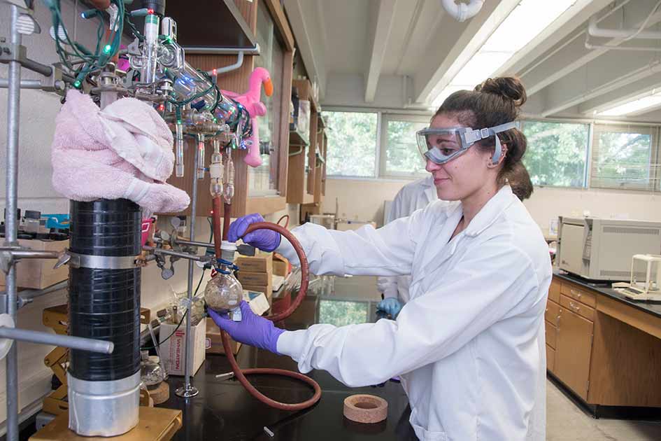 chemistry students in the lab
